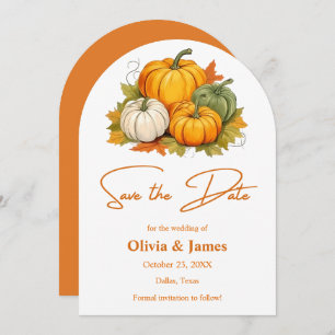 Fall in Love Autumn Rustic Pumpkin Wedding  Save The Date
