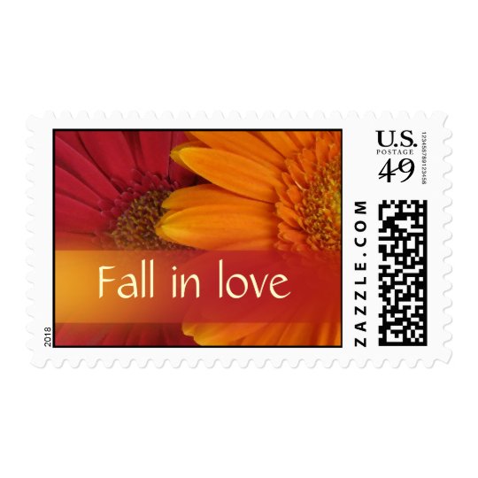 Fall in love Autumn wedding postage