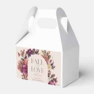 Fall in Love Autumn Wreath Arch Pink Baby Shower Favor Boxes