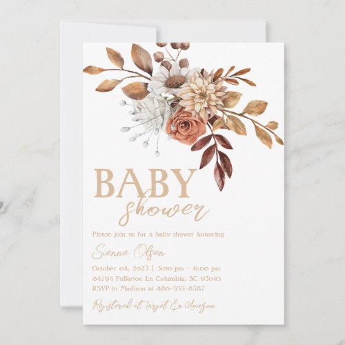Fall in Love Baby Shower Autumn Baby Shower Invitation
