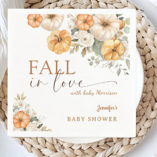 Fall in Love Baby Shower Boho Pumpkin Paper Napkins