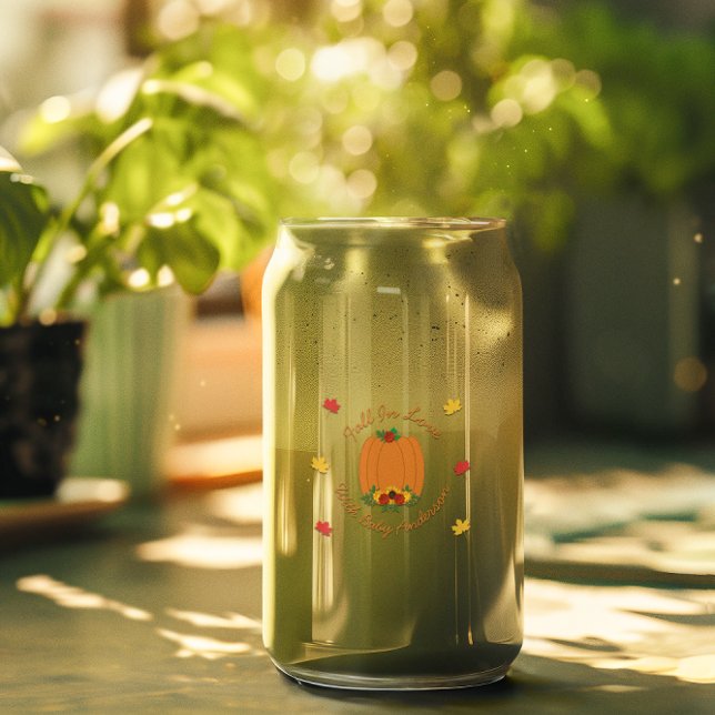 Fall In Love Baby Shower Can Glass (Creator Uploaded)