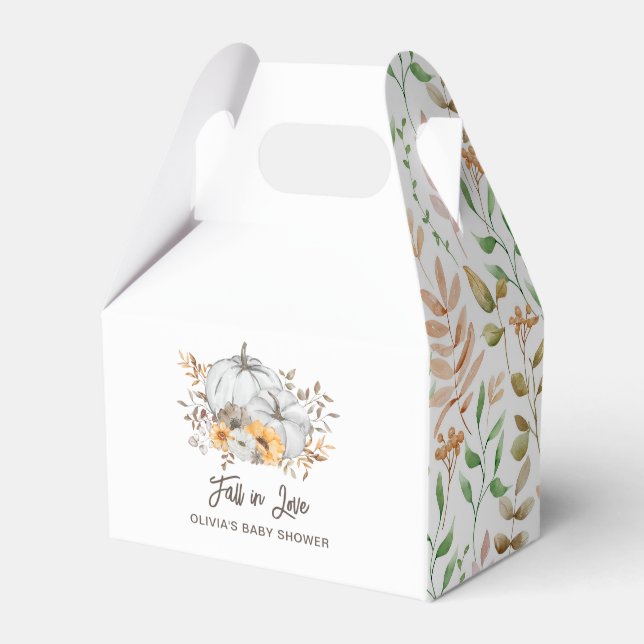 Fall in Love Baby Shower Favor Boxes (Front Side)