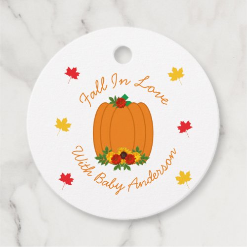 Fall In Love Baby Shower Favor Tags