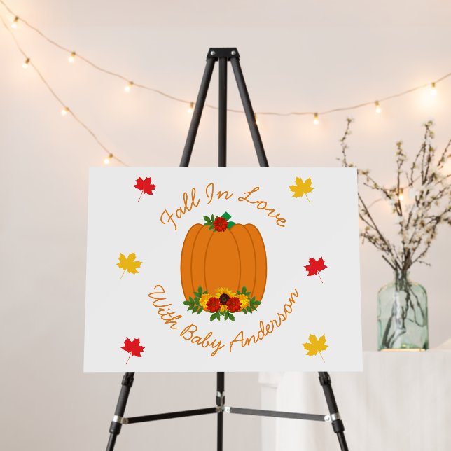 Fall In Love Baby Shower Foam Board (In Situ (Stand))