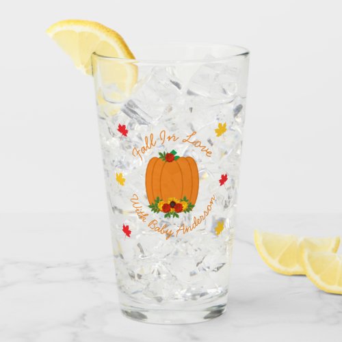 Fall In Love Baby Shower Glass