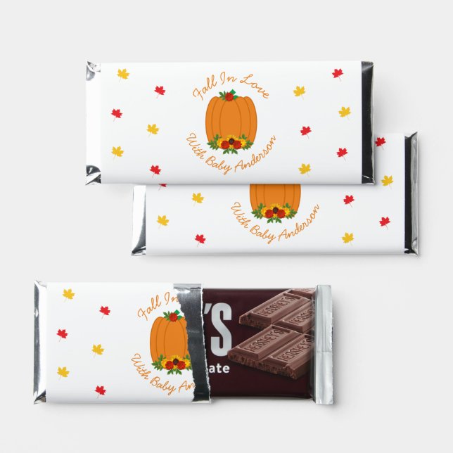 Fall In Love Baby Shower Hershey Bar Favors (Front)