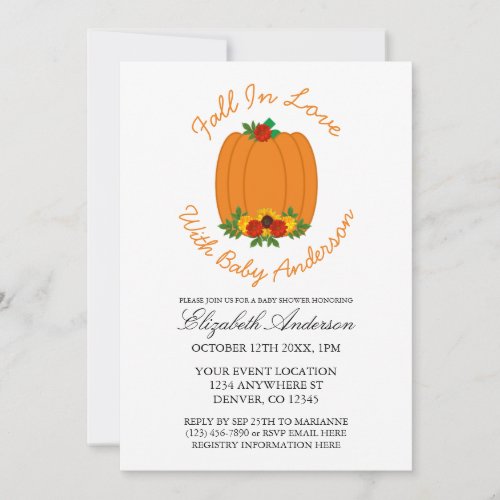 Fall In Love Baby Shower Invitation