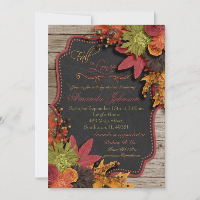 Fall In Love Baby Shower Invitation (Front)