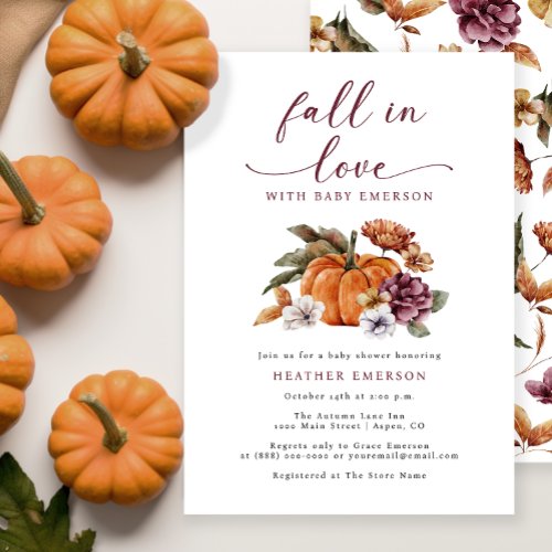 Fall In Love Baby Shower Invitation