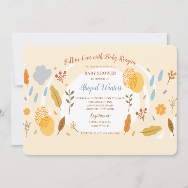 Fall in Love Baby Shower Invitation (Front)