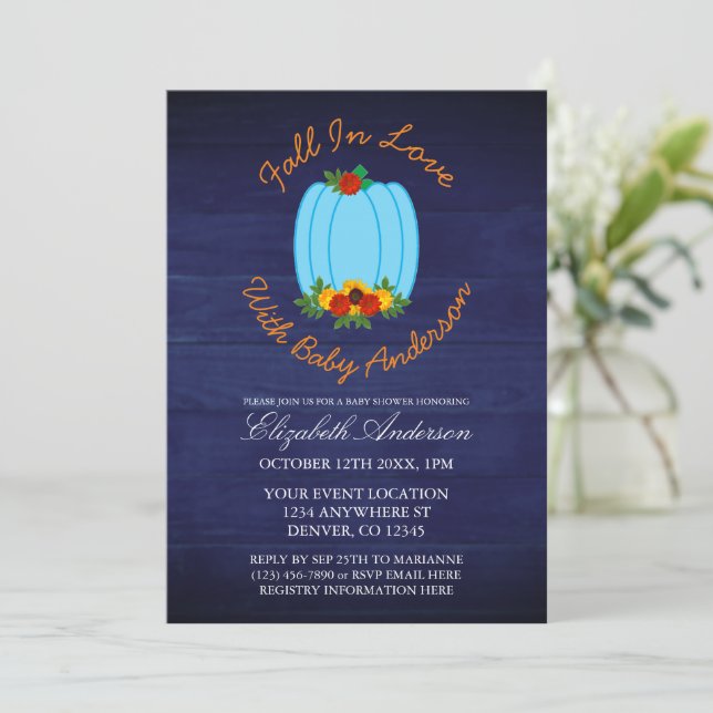 Fall In Love Baby Shower Invitation (Standing Front)