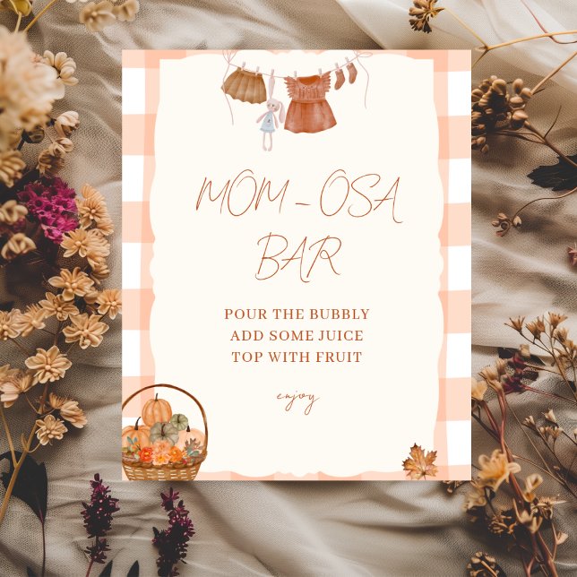 Fall in love Baby Shower Mom-osa Bar Sign (Creator Uploaded)
