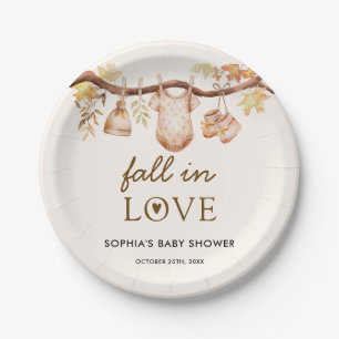 Fall in Love Baby Shower Paper Plates