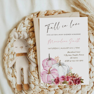 Fall in Love Baby Shower-Pumpkin Baby Shower Party Invitation
