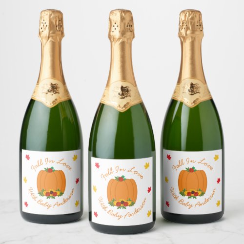 Fall In Love Baby Shower Sparkling Wine Label