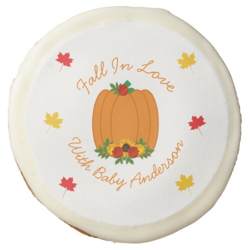 Fall In Love Baby Shower Sugar Cookie