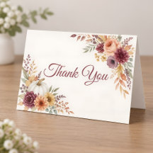 Fall in Love Baby Shower Thank You Card