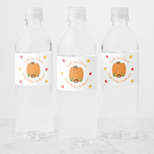 Fall In Love Baby Shower Water Bottle Label