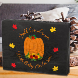 Fall In Love Baby Shower Wooden Box Sign