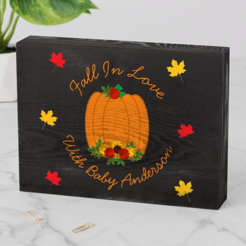 Fall In Love Baby Shower Wooden Box Sign