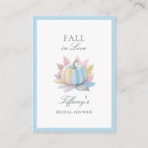 Fall in Love Blue Pumpkin Bridal Shower Registry