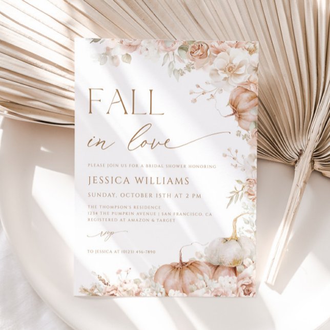 Fall In Love Boho Bridal Shower Invitation (Creator Uploaded)