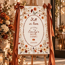 Fall in love boho Bridal shower welcome sign
