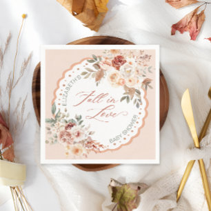 Fall in Love Boho Floral Baby Shower Napkins