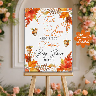 Fall in Love Boho Floral Baby Shower Welcome Foam Board