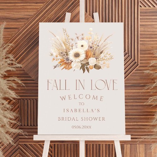 Fall In Love Boho Floral Bridal Shower Welcome  Foam Board