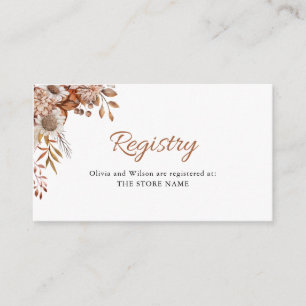 Fall in love Boho Flowers Wedding Gift Registry Enclosure Card