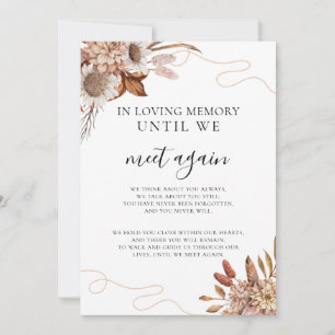 Fall in love Boho Flowers Wedding Memorial Sign Invitation
