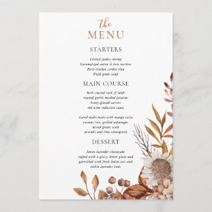Fall in love Boho Flowers Wedding Menu