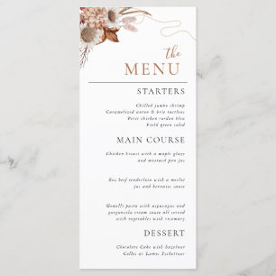 Fall in love   Boho Flowers Wedding Menu
