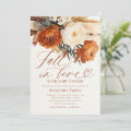 Button Rusted Transparent Fall in Love Boho Pampas Rust Floral Baby Shower Invitation | Zazzle