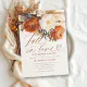 Button Rusted Transparent Fall in Love Boho Pampas Rust Floral Baby Shower Invitation | Zazzle