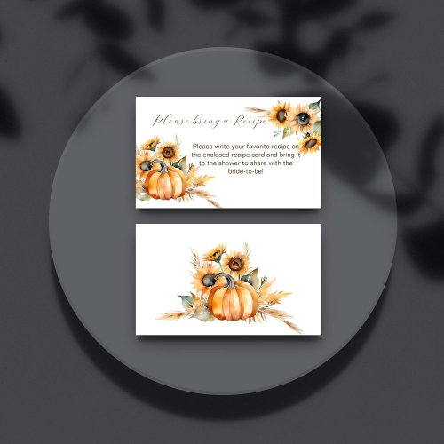 Fall in love boho pumpkin sunflowers bridal shower enclosure card