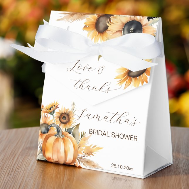 Fall in love boho pumpkin sunflowers favors favor boxes (Beary cute girl teddy bear baby shower favors)