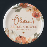 Fall in Love Boho Terracotta Pumpkin Bridal Shower Paper Plates<br><div class="desc">Fall in Love Boho Terracotta Pumpkin Bridal Shower Paper Plates</div>