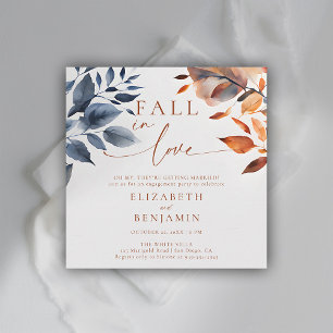 Fall in Love Botanical Duo Leaves Engagement Party Invitation