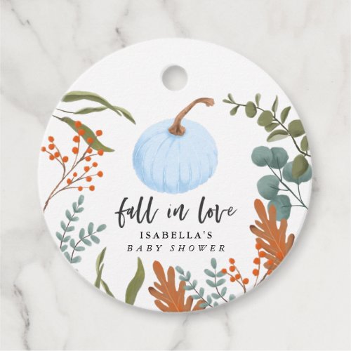 Fall in Love Boy Baby Shower Favor Tags