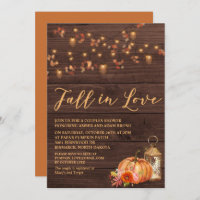 Fall in Love Bridal Couples Shower Invitation