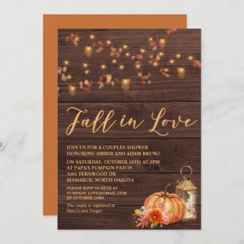 Fall In Love Bridal Couples Shower Invitation by PaperandPomp at Zazzle
