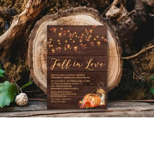Fall in Love Bridal Couples Shower Invitation
