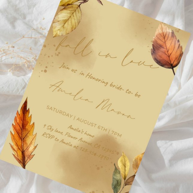 Fall in Love Bridal Shower - Autumn Bride Shower Invitation (Creator Uploaded)
