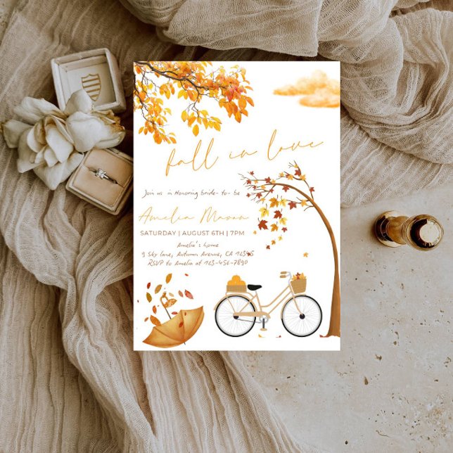 Fall in Love Bridal Shower - Autumn Bride Shower Invitation (Creator Uploaded)