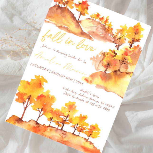 Fall in Love Bridal Shower - Autumn Bride Shower Invitation (Creator Uploaded)