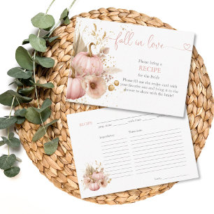 Fall in Love Bridal Shower Boho Flowers Pumpkin Enclosure Card