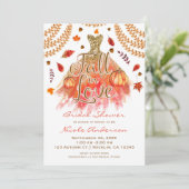 Fall in Love Bridal Shower Dress & Autumn Leaves Invitation (Standing Front)